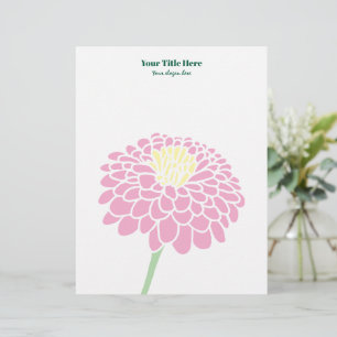 ZInnia flower drawing custom letterhead design
