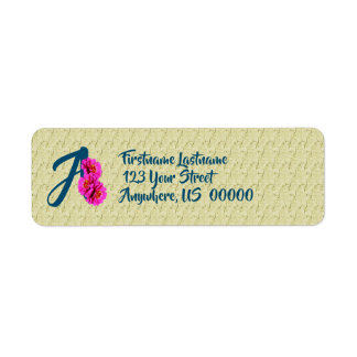 Zinnia Flowers Monogram Initial A Address