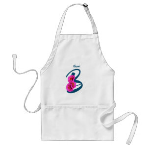 Zinnia Flowers Monogram Initial B Name  Standard Apron