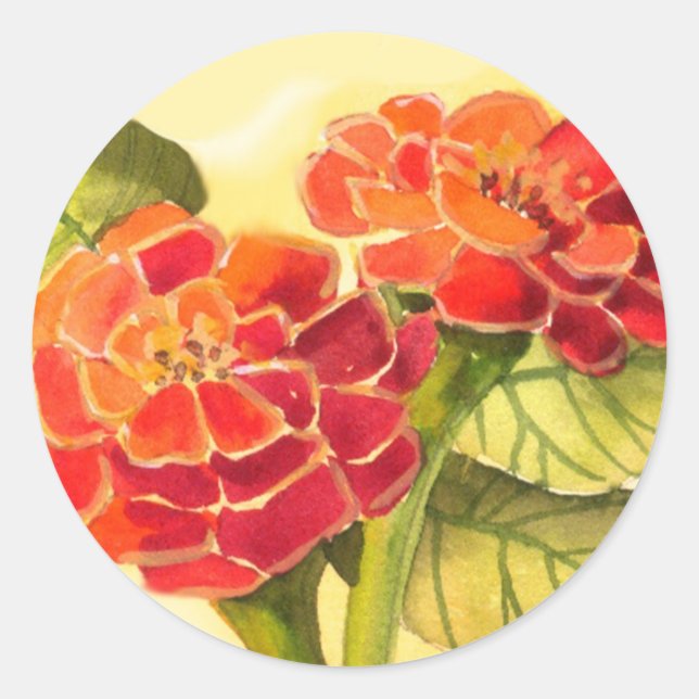 Zinnia Flowers Sticker (Front)