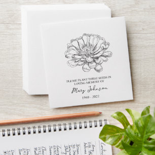 Zinnia Memorial Funeral Seed Envelope