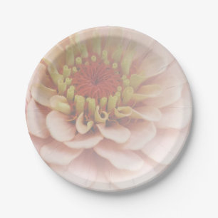 Zinnia Paper Plates Pale Peach