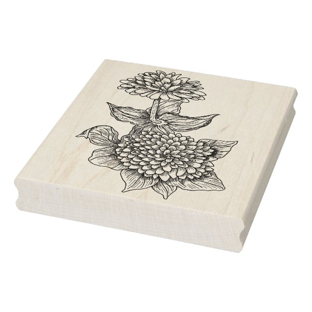 Zinnia Rubber Stamp (Stamp)