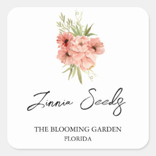 Zinnia Seeds label