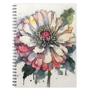 Zinnia - Watercolor flowers Notebook