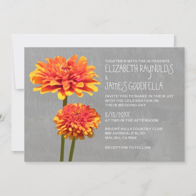 Zinnia Wedding Invitations (Front)