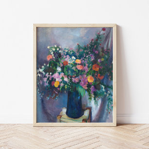 Zinnias and Asters   Arthur Beecher Carles Poster