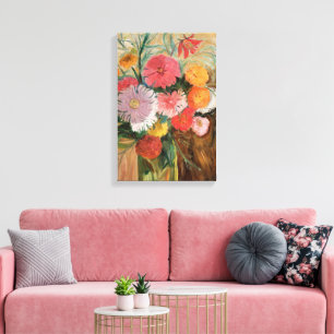 Zinnias and Asters Tadeusz Makowski Canvas Print