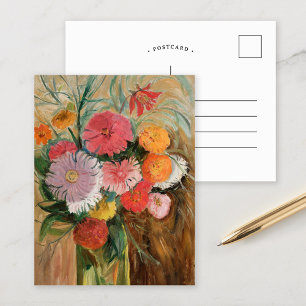 Zinnias and Asters   Tadeusz Makowski Postcard