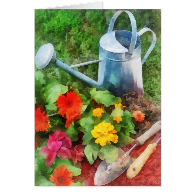 Zinnias and Watering Can (Front)