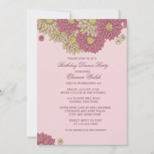 Zinnias Floral Invitation
