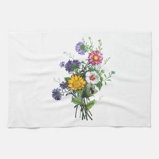 Zinnias, Hollyhocks & Sunflower Bouquet by Prevost Tea Towel