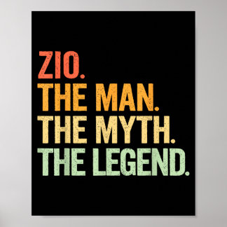 Zio Man Myth Legend Retro Illustration Poster