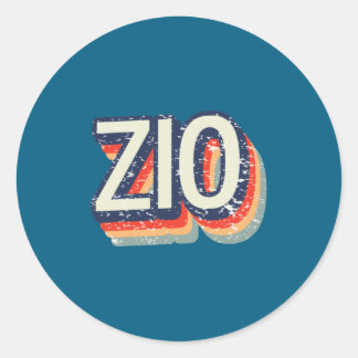 Zio Retro Vintage Clic Style Grandpa Long Sleeve  Classic Round Sticker