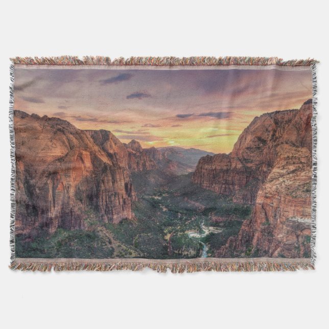 Zion Canyon National Park Throw Blanket (Front)