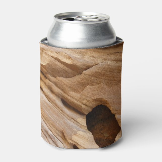 Zion Canyon Wall I Abstract Nature Photography Can Cooler (Can Front)