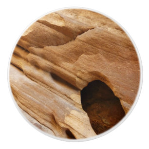 Zion Canyon Wall I Abstract Nature Photography Ceramic Knob