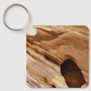 Zion Canyon Wall I Abstract Nature Photography Key Ring