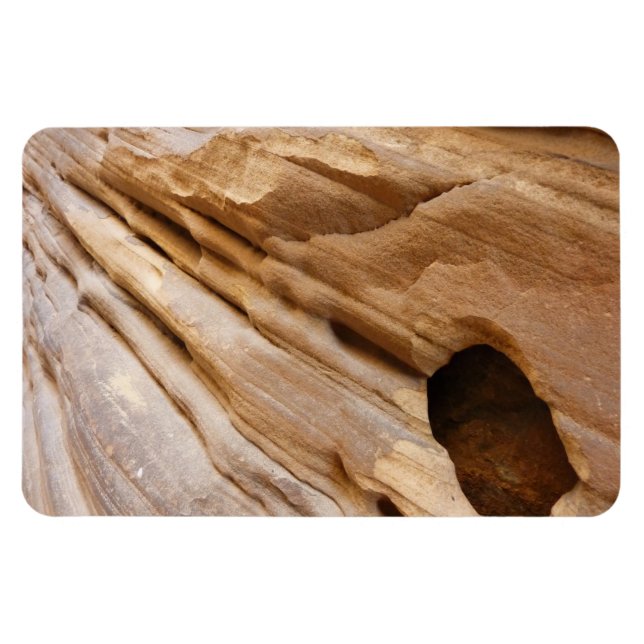 Zion Canyon Wall I Abstract Nature Photography Magnet (Horizontal)