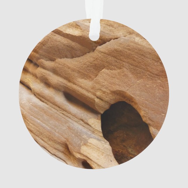 Zion Canyon Wall I Abstract Nature Photography Ornament (Back)