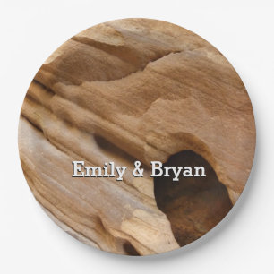 Zion Canyon Wall I Abstract Nature Photography Paper Plate