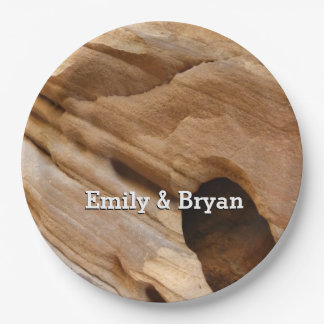 Zion Canyon Wall I Abstract Nature Photography Paper Plate