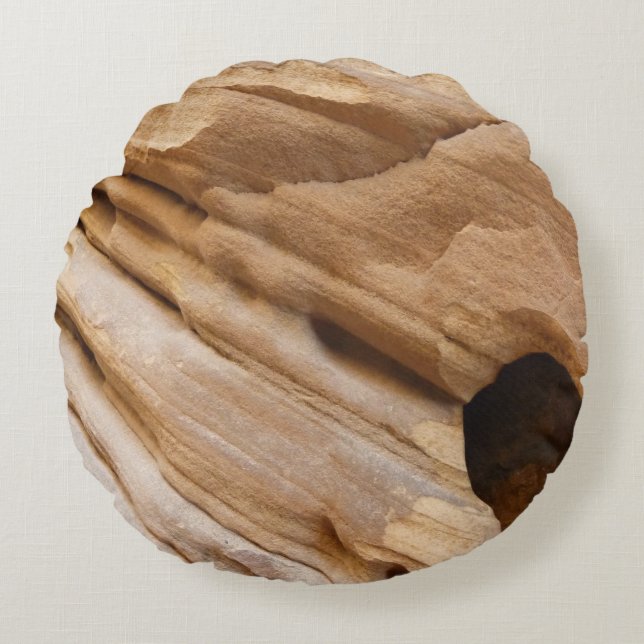 Zion Canyon Wall I Abstract Nature Photography Round Cushion (Front)