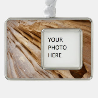 Zion Canyon Wall I Abstract Nature Photography Silver Plated Framed Ornament