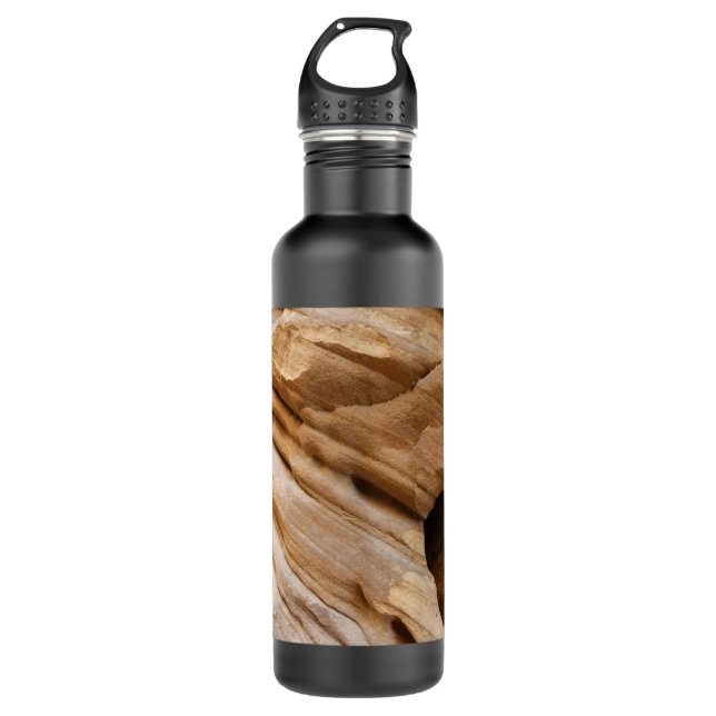 Zion Canyon Wall II Red Rock Abstract Photography 710 Ml Water Bottle (Front)