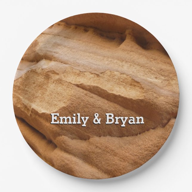 Zion Canyon Wall II Red Rock Abstract Photography Paper Plate (Front)