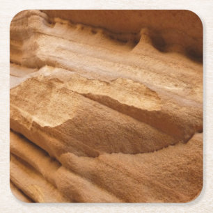 Zion Canyon Wall II Red Rock Abstract Photography Square Paper Coaster