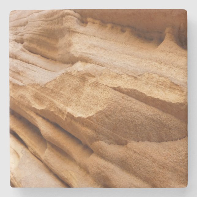 Zion Canyon Wall II Red Rock Abstract Photography Stone Coaster (Front)