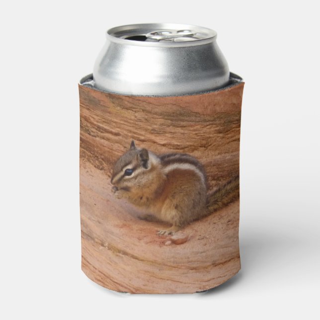 Zion Chipmunk on Red Rocks Can Cooler (Can Front)