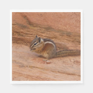 Zion Chipmunk on Red Rocks Napkin