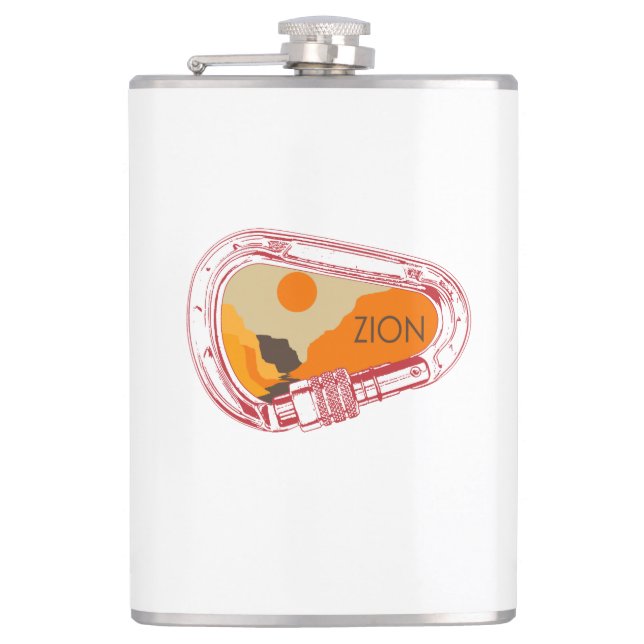Zion Climbing Carabiner Hip Flask (Front)