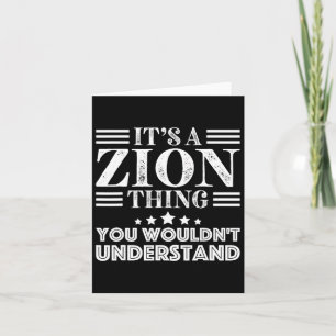 Zion First Name Personal Birthday Fathers Day Men Card