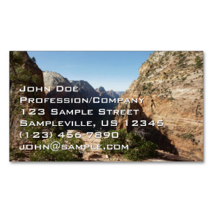 Zion from Angels Landing Trail Zion National Park Magnetic Business Card