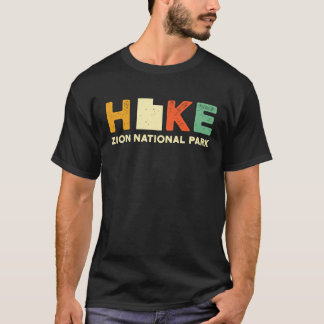 Zion Hiking Souvernir Hiker Hike Yosemite Map T-Shirt
