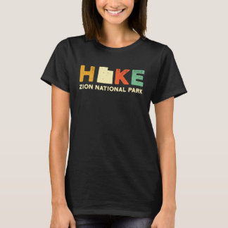 Zion Hiking Souvernir Hiker Hike Yosemite Map T-Shirt