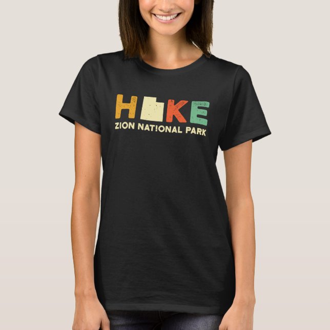 Zion Hiking Souvernir  Hiker  Hike Yosemite Map T-Shirt (Front)