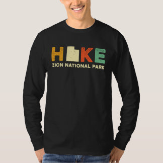 Zion Hiking Souvernir Hiker Hike Yosemite Map T-Shirt