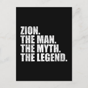 Zion name, Zion The Man The Myth The Legend Postcard