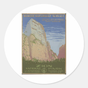 Zion National Park 1938 Springdale Utah Classic Round Sticker