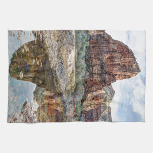 Zion National Park Angels Landing - Digital Paint Tea Towel
