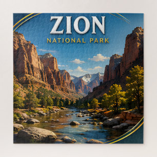 Zion National Park Angels Landing travel gift Jigsaw Puzzle