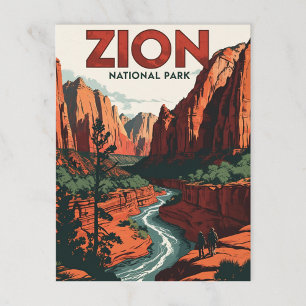 Zion National Park Canyon Postcard