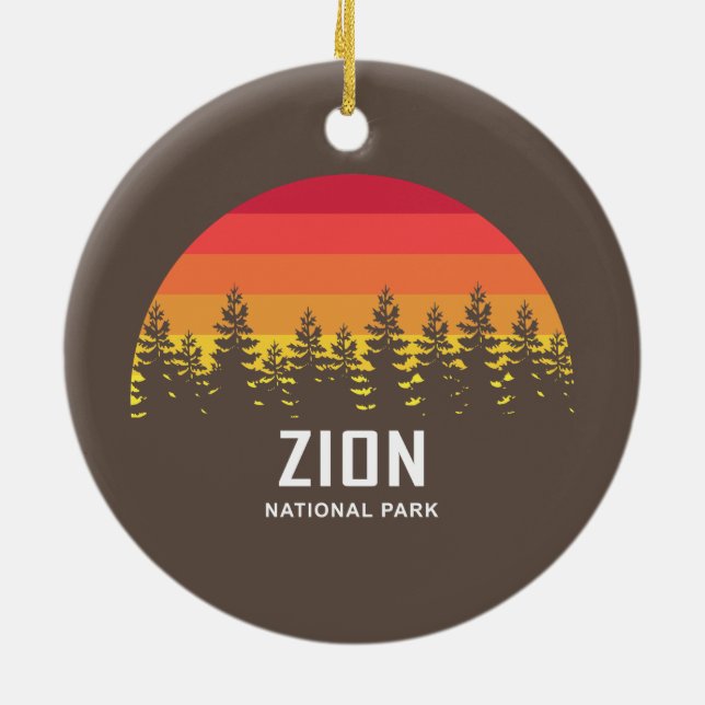 Zion National Park Ceramic Tree Decoration (Back)