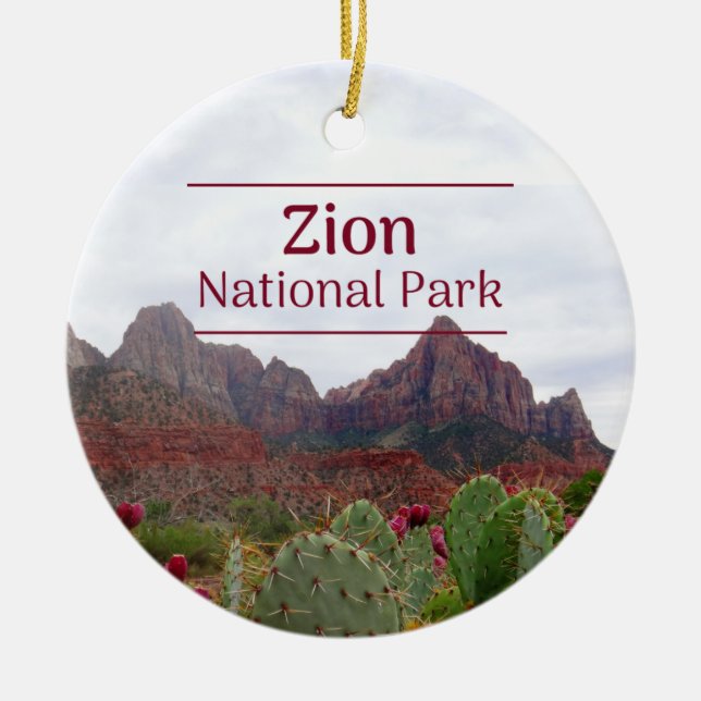 Zion National Park Christmas Tree Ornament (Front)