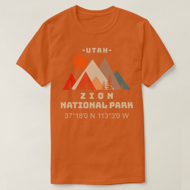 Zion National Park Coordinates 2 T-Shirt (Design Front)