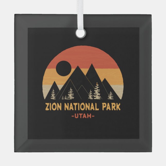 Zion National Park Glass Tree Decoration (Front)
